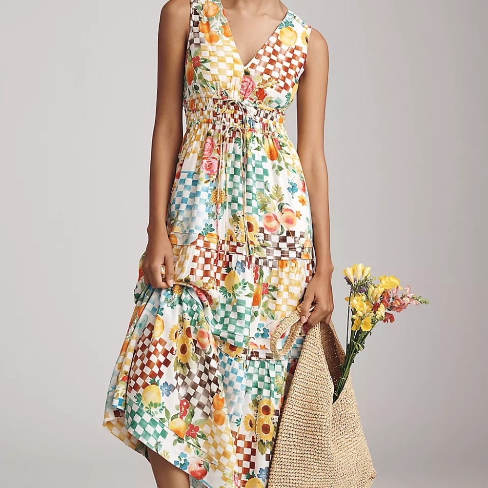 OPEN TO OFFERS Anthropologie Somerset Linen Sleeveless Maxi Dress Size Small